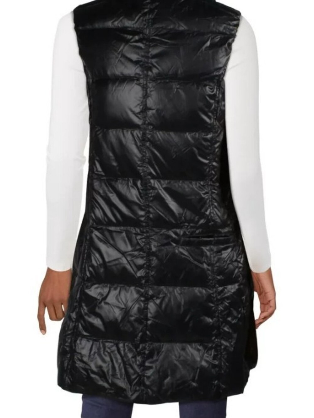 coatology New York Long Down Puffer Black Vest Size S - Picture 2 of 11